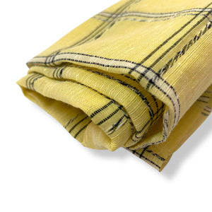 215 Yellow Plaid Sheer Woven Deadstock Remnant 1m Bundle