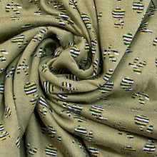 Load image into Gallery viewer, Polyester Knit - Green and Striped Double Faced Print
