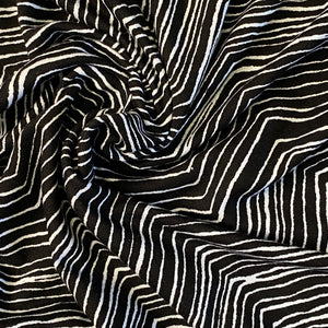 Rayon Knit - Chevrons- Black