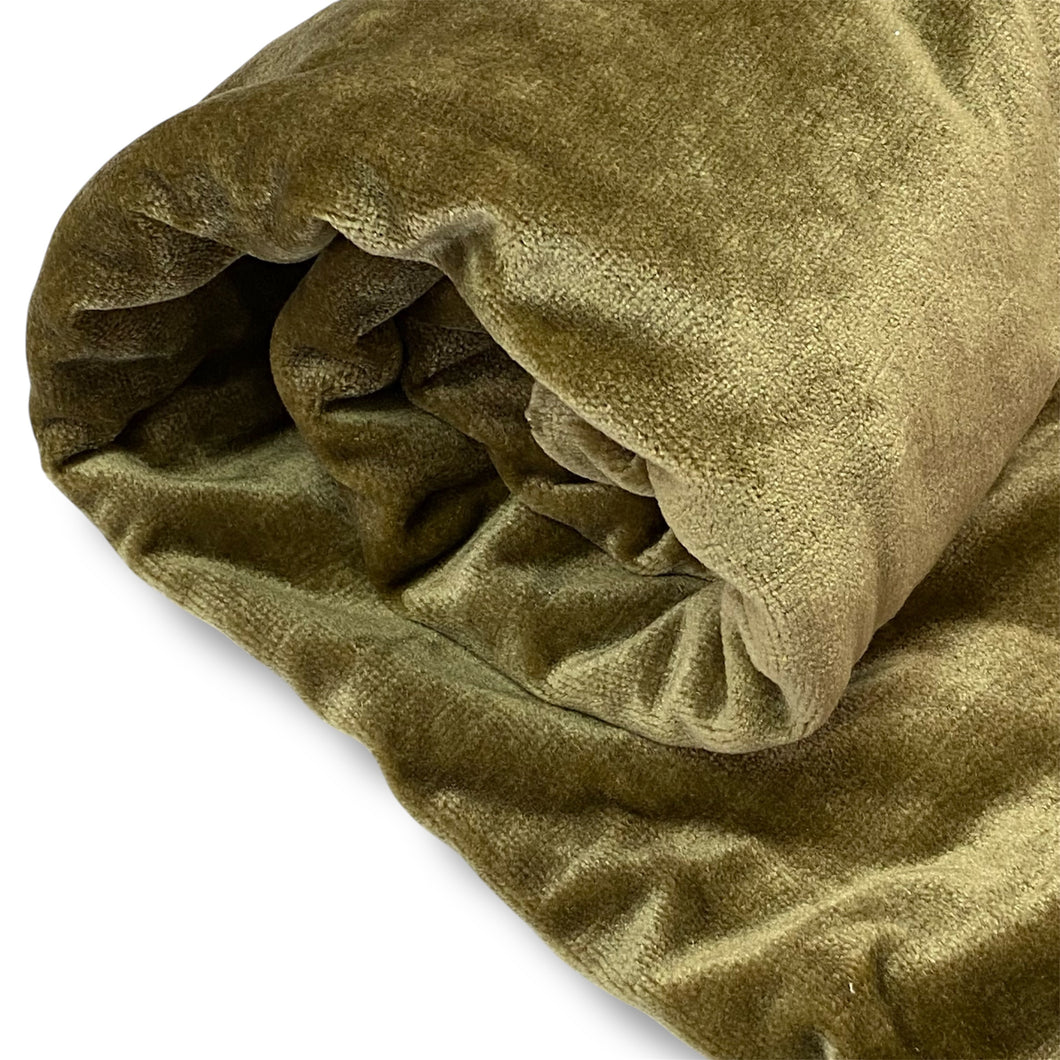 046 Olive Green Velvet Upholstery Deadstock Remnant 1m Bundle