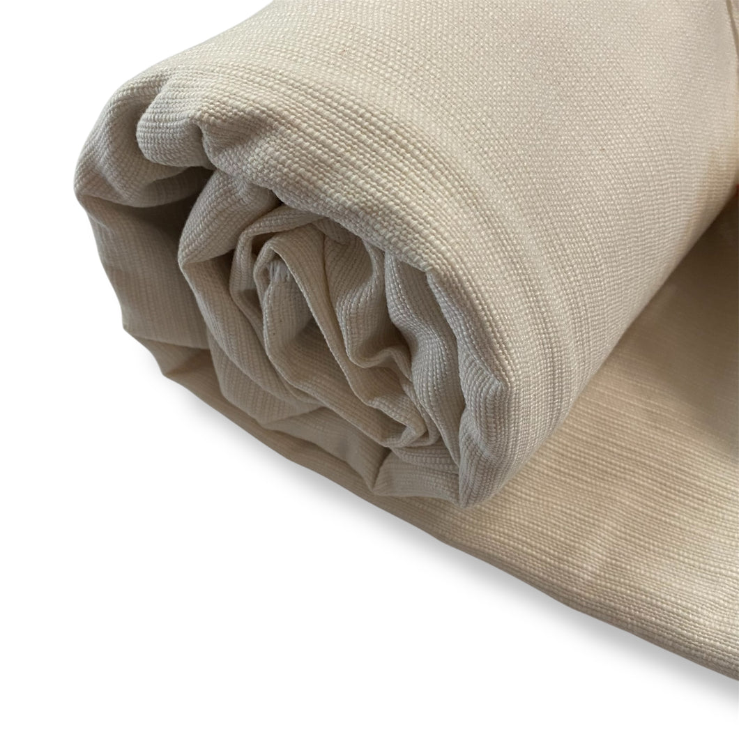 098 Cream Ribbed Weave Upholstery Deadstock Remnant 1m Bundle