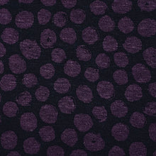 Load image into Gallery viewer, Double Knit Jacquard - Black and Purple Polka Dots
