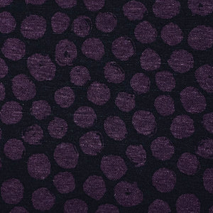 Double Knit Jacquard - Black and Purple Polka Dots