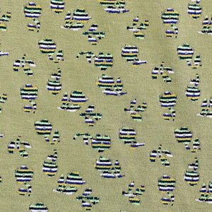 Polyester Knit - Green and Striped Double Faced Print