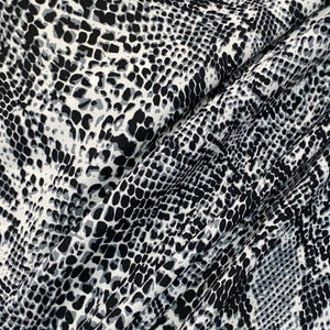 Monochrome Reptile Print Chiffon