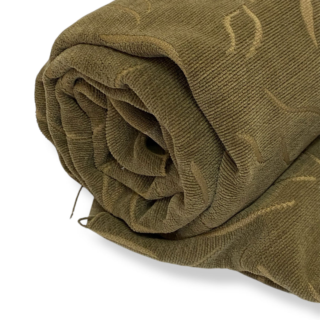 042 Light Brown Leaf Print Upholstery Deadstock Remnant 1m Bundle