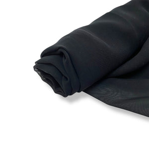 220 Black Super Fine Chiffon Woven Deadstock Remnant 1m Bundle