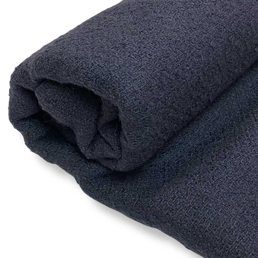 028 Navy Blue Synthetic Wool Deadstock Remnant 1m Bundle