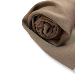 226 Dark Taupe Synthetic Crepe Woven Deadstock Remnant 1m Bundle