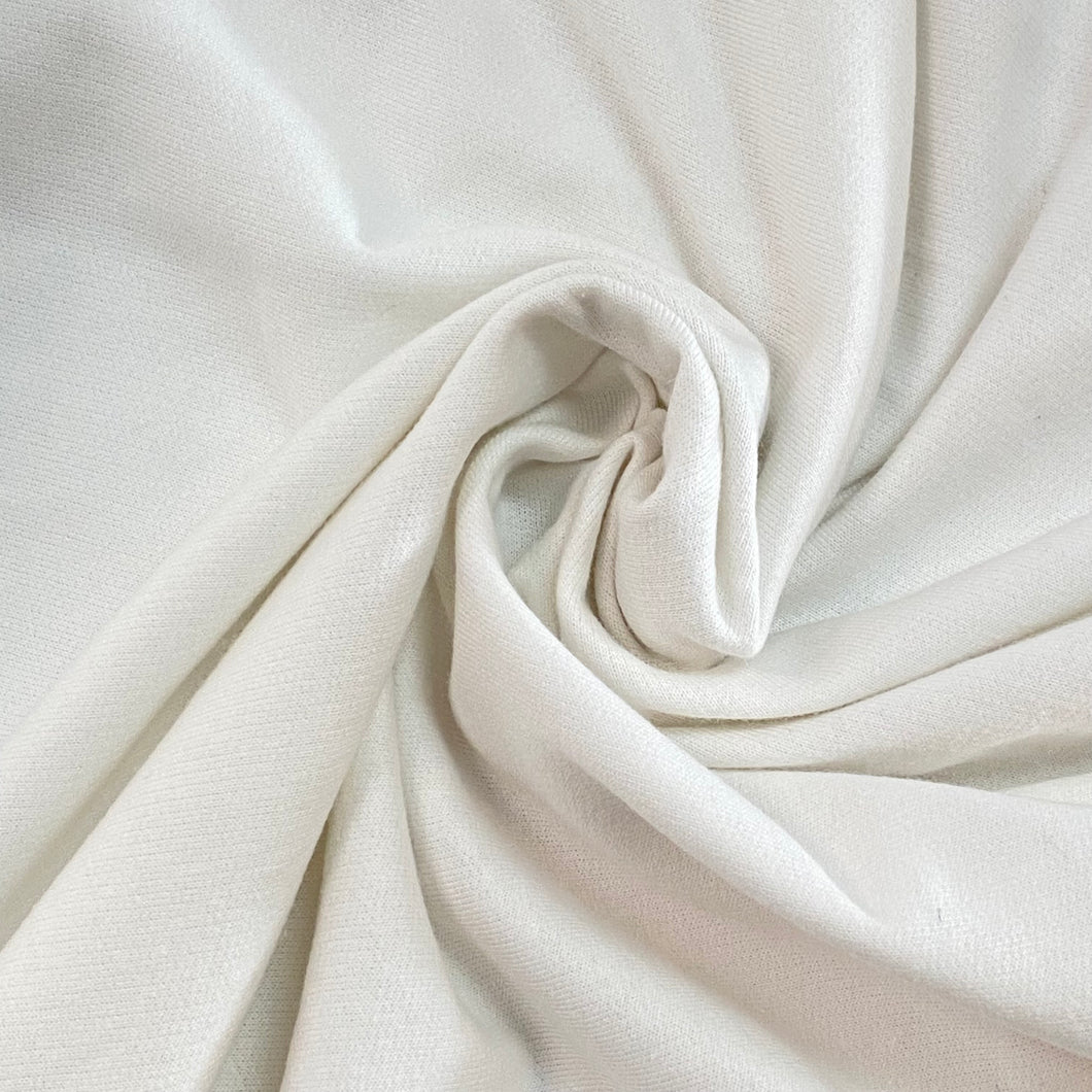 Polyester Cotton Sweatshirt Fleece- White