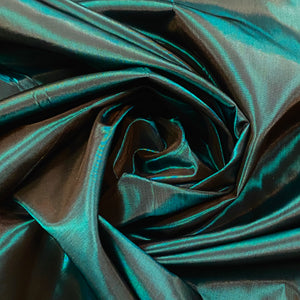 Two Tone Polyester Taffeta Woven Fabric - Teal Black