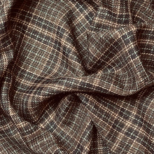 Load image into Gallery viewer, Wool-like Polyester Woven Fabric - Glen Check Plaid - Brown/Black
