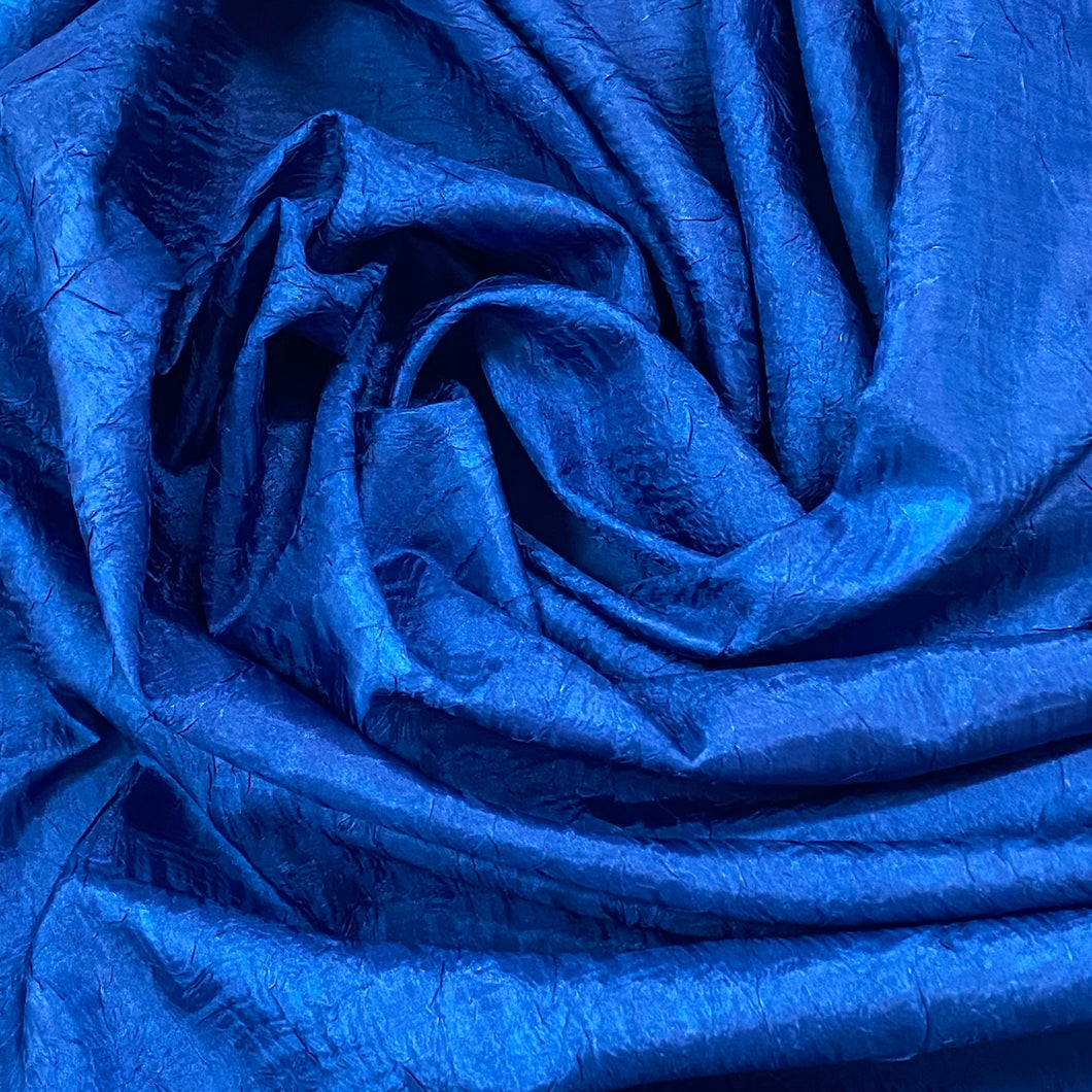 Polyester Taffeta Woven Fabric - Washed Finish- Cobalt Blue