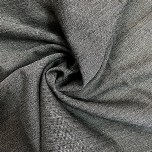 Wool Woven Fabric- Dark Grey Herringbone