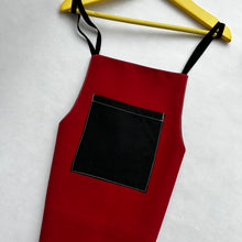 Load image into Gallery viewer, 7-10yr Red &amp; Black Kid&#39;s Apron
