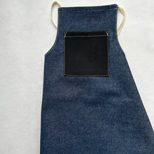 Load image into Gallery viewer, 7-10yr Black and Denim Kid&#39;s Apron
