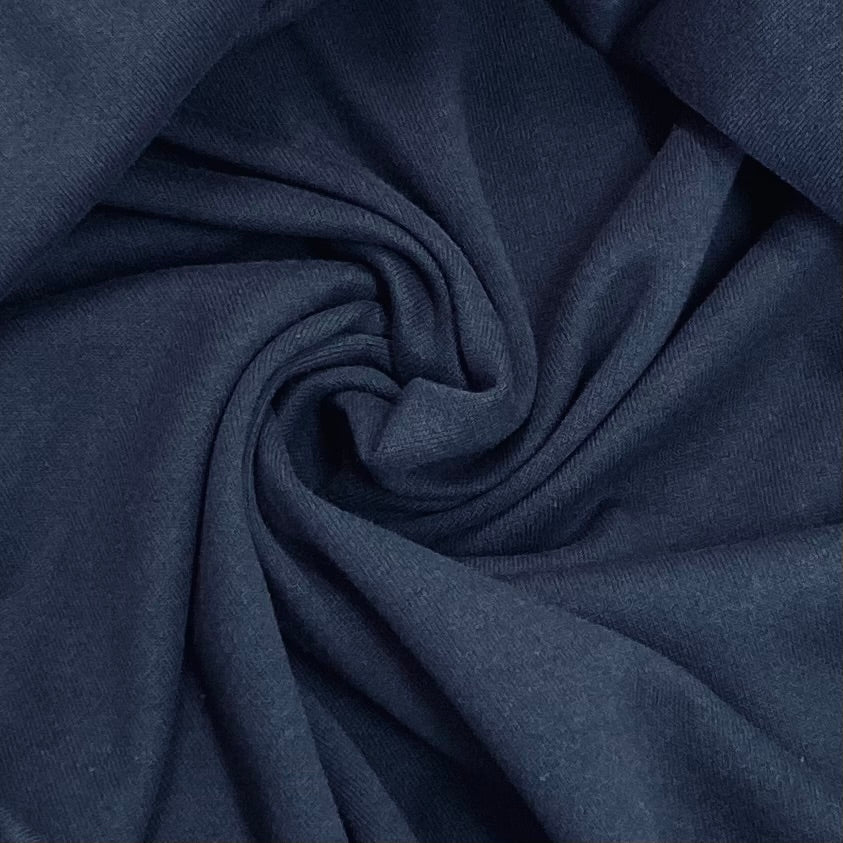 Cotton Blend Sweatshirt Fleece- Navy