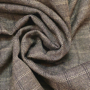 Wool Woven Fabric- Brown Windowpane