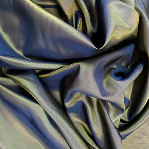 Two Tone Polyester Taffeta Woven Fabric - Blue Gold
