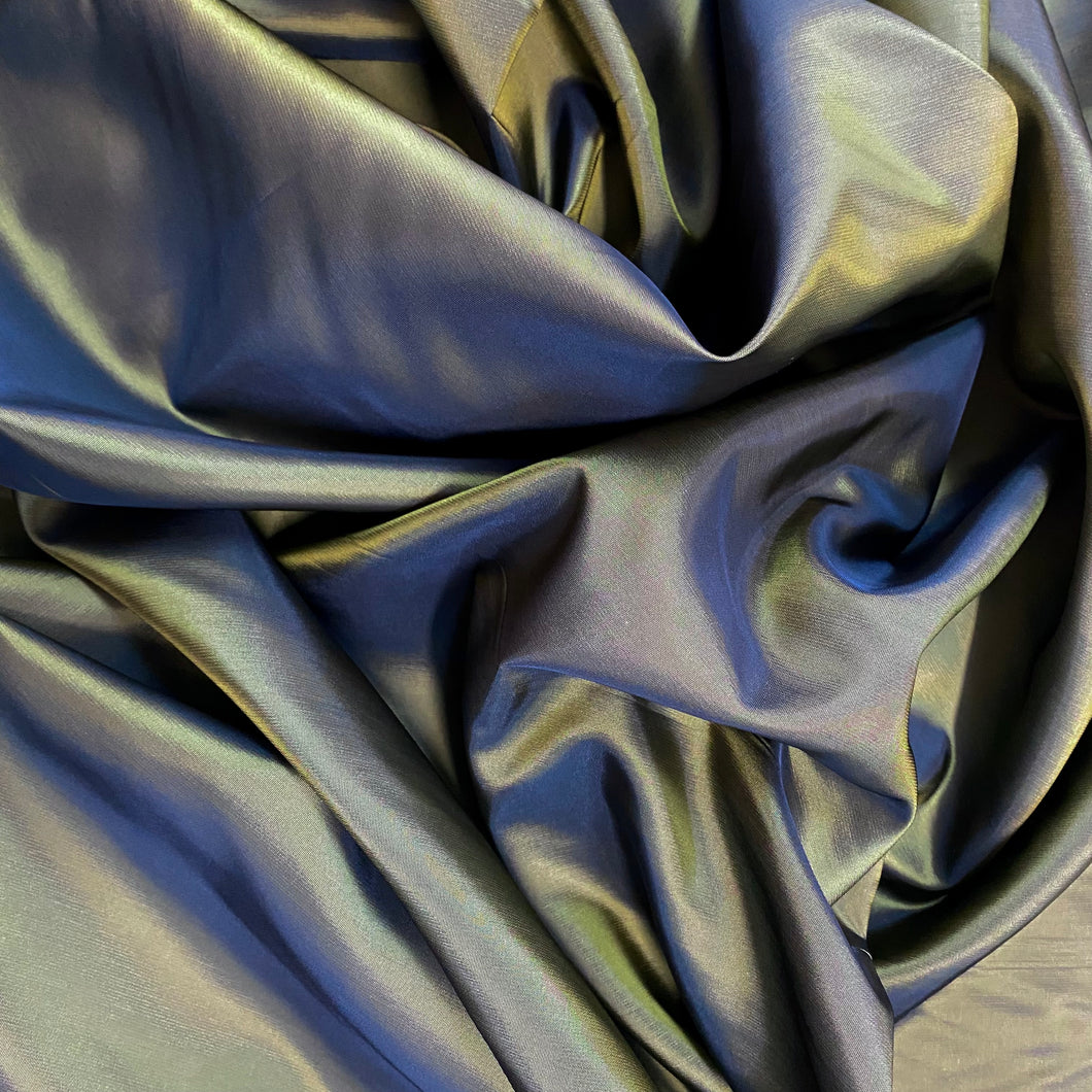 Two Tone Polyester Taffeta Woven Fabric - Blue Gold