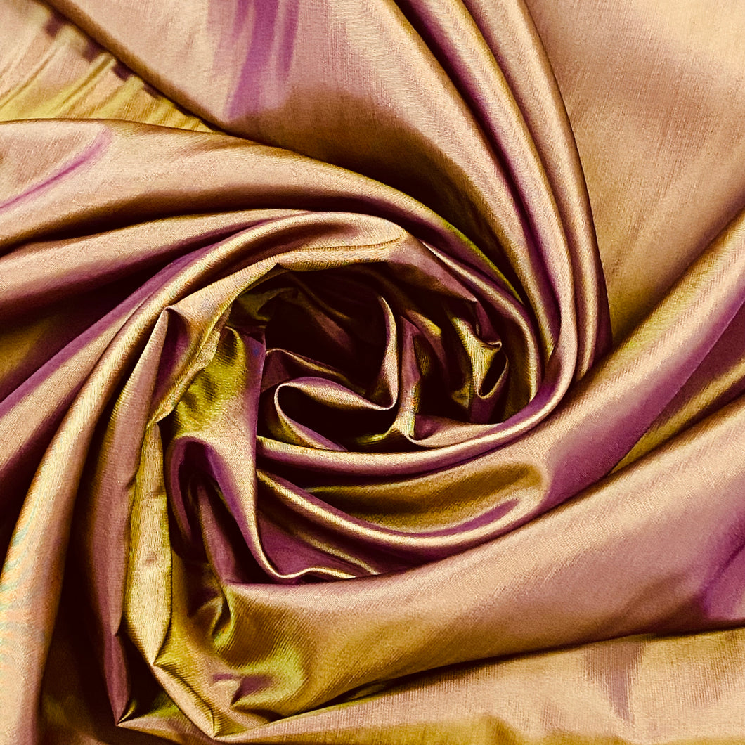 Two Tone Polyester Taffeta Woven Fabric - Red Gold