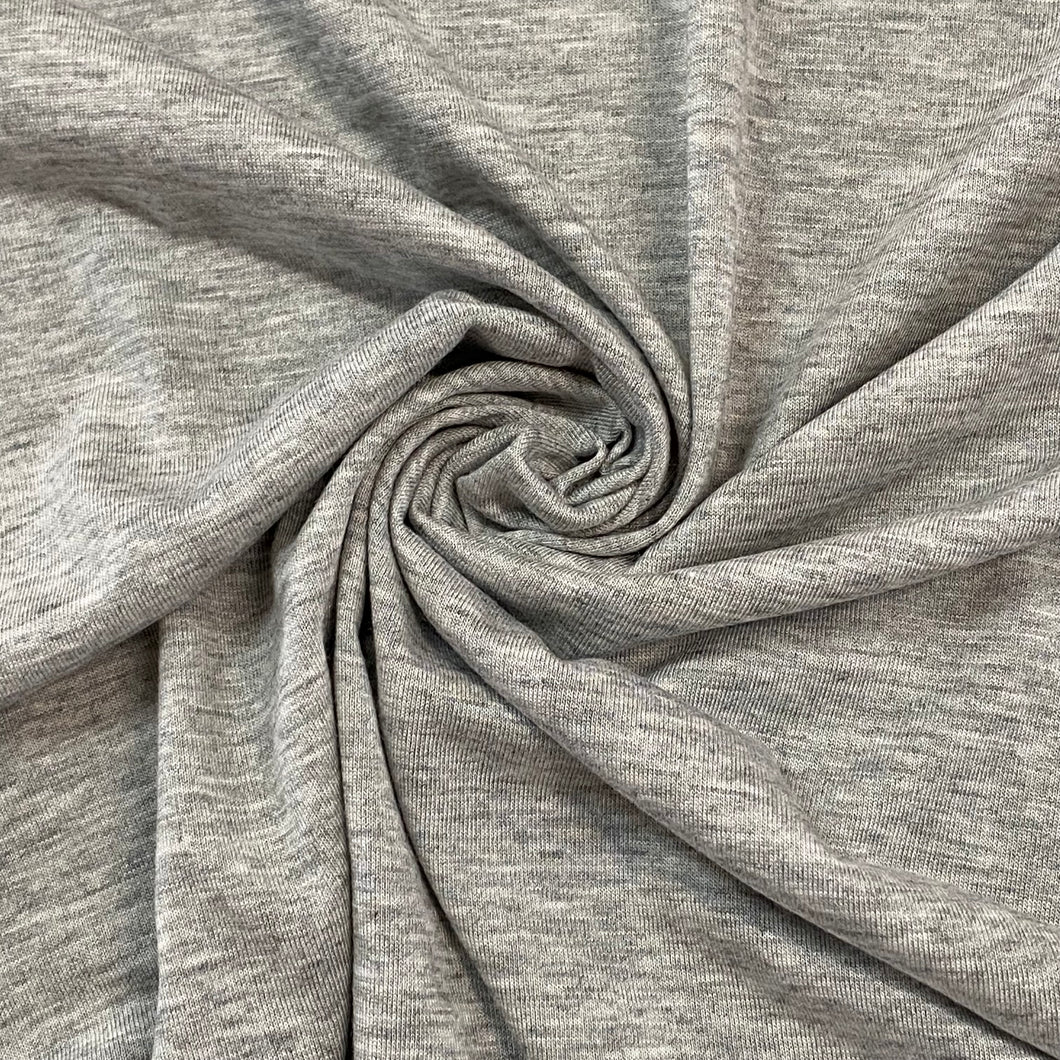 Premium Knits- Bamboo Cotton Jersey - Heathered Grey