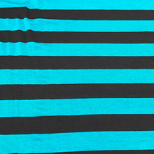 Load image into Gallery viewer, Premium Knits- Bamboo Jersey - Teal &amp; Black Stripes
