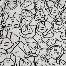 Load image into Gallery viewer, Viscose Crepe Jersey- Crowded Faces- White
