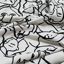 Load image into Gallery viewer, Viscose Crepe Jersey- Crowded Faces- White
