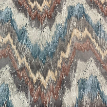 Load image into Gallery viewer, Vintage Screen Printed Coated Cotton Canvas Woven Fabric- Zig Zag &amp; Paint Splatters
