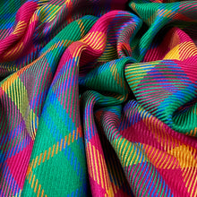 Load image into Gallery viewer, Mercerized Cotton Blend Woven - Rainbow Madras-style Check
