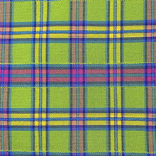 Load image into Gallery viewer, Polyester Woven Fabric - Green/ Pink Plaid
