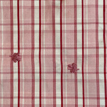 Load image into Gallery viewer, Silk Woven Fabric Plaid with Embroidered Clover Motif
