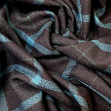 Load image into Gallery viewer, Polyester Rayon woven fabric - Navy/Teal Plaid
