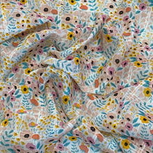 Load image into Gallery viewer, Sunshine Meadow Floral Lightweight Cotton Woven, Dobby Check Texture
