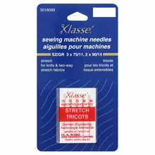 Load image into Gallery viewer, KLASSÉ sewing machine needles- Stretch - Assorted Sizes 3-75/11, 2-90/14
