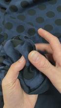 Load and play video in Gallery viewer, Double Knit Jacquard - Blue and Black Polka Dots
