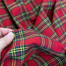 Load and play video in Gallery viewer, Polyester Rayon woven fabric -Royal Stewart-Style Tartan
