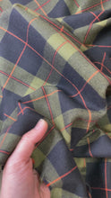 Load and play video in Gallery viewer, Cotton Blend Flannel Plaid- Khaki Green/ Orange
