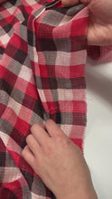 Load and play video in Gallery viewer, Double Cotton Gauze- Double Sided Plaid - Red &amp; Black
