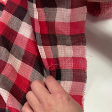 Load and play video in Gallery viewer, Double Cotton Gauze- Double Sided Plaid - Red &amp; Black
