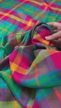 Load and play video in Gallery viewer, Mercerized Cotton Blend Woven - Rainbow Madras-style Check
