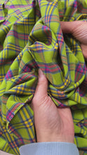 Load and play video in Gallery viewer, Polyester Woven Fabric - Green/ Pink Plaid
