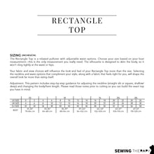 Load image into Gallery viewer, Rectangle top by Sewing Therapy, with Liz Simpson (Mondays January 12th &amp; 19th 6-8:30pm)
