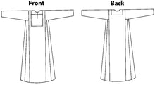 Load image into Gallery viewer, line drawings of front and back of gaza dress
