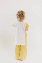 Load image into Gallery viewer, Back view of toddler wearing Turkish tunic and Turkish bloomers.
