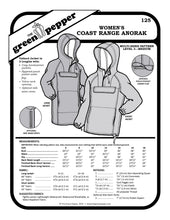 Load image into Gallery viewer, image of the cover of the 125 Womens' Coastal range Anorak sewing pattern.
