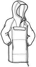 Load image into Gallery viewer, Pen an ink drawing of long anorak sewing pattern.
