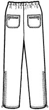 Load image into Gallery viewer, pen and ink drawing of all-weather pants, back view with two back pockets.
