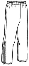 Load image into Gallery viewer, pen and ink drawing of front of pants with zippers at cuffs.
